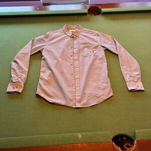 Billabong Light Gray Casual Tailored Fit Stretch Button-Down Shirt Small